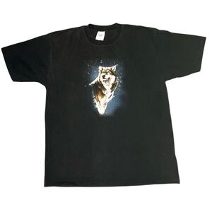 Vintage Style Sport Wolf Nature T Shirt O/S Light Fade
